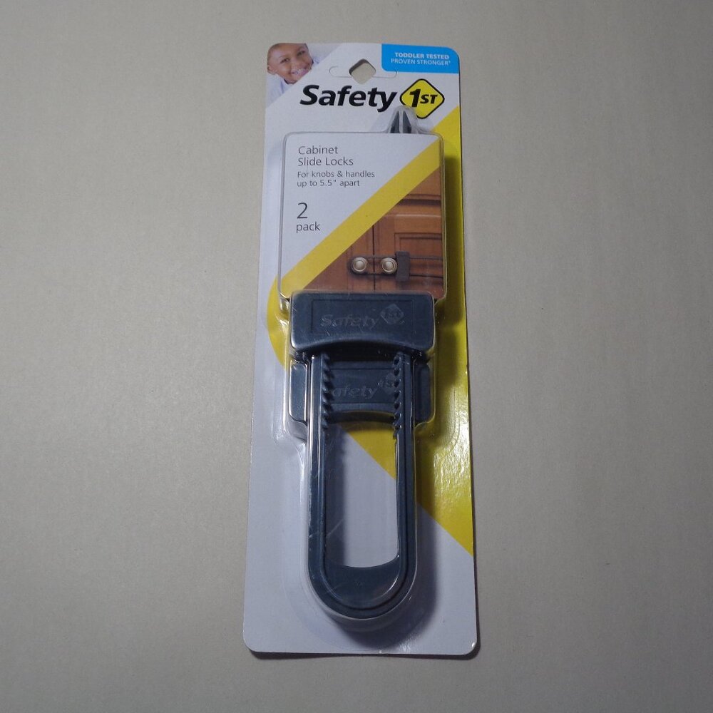 CABINET SLIDE LOCKS from Safety 1st / New / 2 Pack / Toddler Tested